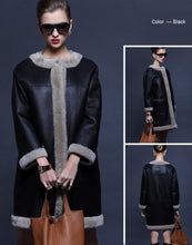 Load image into Gallery viewer, Women&#39;s Natural Long Lamb Fur Coat Double Faced Fur Coat