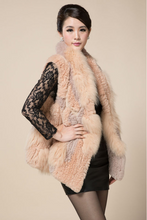 Load image into Gallery viewer, Natural Fox + REX Rabbit Fur Vest Jacket Coat