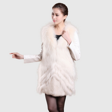Load image into Gallery viewer, Natural Raccoon Fur Coat Female with Genuine Leather Elastic Sleeve Coats