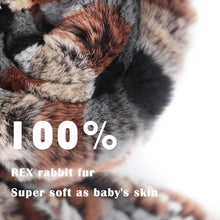 Load image into Gallery viewer, Women&#39;s Rex Rabbit Fur Scarf Ladies Winter Warm Knitted Flowers Crochet Fashion Scarf Scarves for Women Men