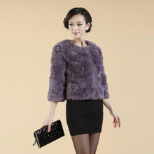 Load image into Gallery viewer, Real Rabbit Fur Coat Short Overcoat Jacket Womens&#39; Top Winter Dress Good Quality Fur Coat Female Fur Story FS13016