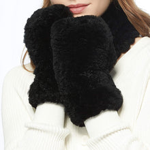 Load image into Gallery viewer, Women Winter Knitted Rex Rabbit Neck Warmer Infinity loop Scarf Scarves For Women Ladies