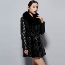 Load image into Gallery viewer, Winter Super Warm Genuine Sheep Leather Coat Female Real Fox Fur Collar 14158