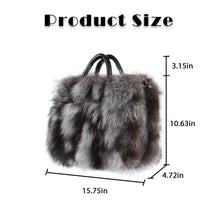 Load image into Gallery viewer, Women&#39;s Winter Fur Bag Silver Fox Handbag Leather Ladies Shoulder Bag