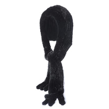 Load image into Gallery viewer, Fur Hooded Scarf Hat Scarves Hood Scarf Beanie For Women Head Neck Warmer Winter With Rabbit Fur