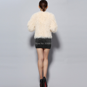 Knitted Natural Lamb Fur Coat Popular Short Fur Jacket Overcoat