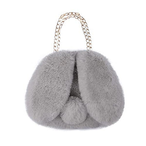 Crossbody Bags for Women Faux Fur Bunny Shoulder Bag Small Cute Purse for Girls