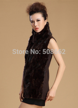 Load image into Gallery viewer, Natural Fur Vest Knitted Wool Blends Waistcoat Mandarin Collar Jacket