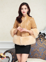 Load image into Gallery viewer, Winter Warm New Big Fox Fur Coat Top Grade Genuine Leather Jacket
