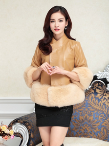 Winter Warm New Big Fox Fur Coat Top Grade Genuine Leather Jacket