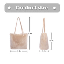 Load image into Gallery viewer, Tote Bag Faux Fur Purses for Women Plush Handbag Fuzzy Shoulder  21842