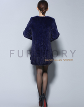Load image into Gallery viewer, Natural Mink Fur Knitting Coat  Jacket Overcoat Long Length Version Outerwear Full Sleeve