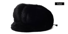 Load image into Gallery viewer, Women&#39;s Winter Hats Real Full Mink Fur Hats Women&#39;s Peaked Caps 13619