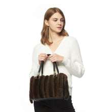 Load image into Gallery viewer, Women&#39;s Winter Brown Mink Fur Shoulder Handbag Leather Ladies Bag FS19805