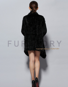 Natural Rabbit Fur Coat Jacket Biggest Size Jacket Winter Long Overcoat