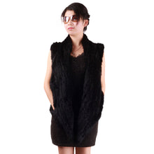 Load image into Gallery viewer, Natural TIGHT-knitted Rabbit Fur Vest Jacket Coat Shawl Overcoat 2 Colors