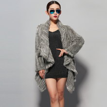 Load image into Gallery viewer, Natural Rabbit Fur Coat Jacket Biggest Size Jacket Winter Long Overcoat