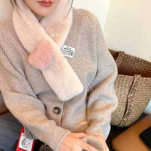 Women's Faux Fur Scarf for Women Winter Warm Soft Cozy 22521