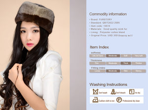 Women's Winter Hat Real Whole Mink Fur Hat Ladies' Pillbox Seal Hat 13614