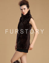 Load image into Gallery viewer, Natural Fur Vest Knitted Wool Blends Waistcoat Mandarin Collar Jacket