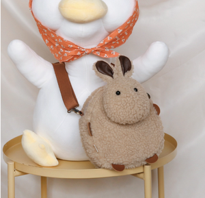 Plush Rabbit Bunny Fluffy Toy Crossbody Shoulder Bag Satchel with Rope 22411