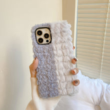Load image into Gallery viewer, Winter Warm Color Plush Furry Fluffy Soft iPhone Case （iPhone 13 Pro Max）22816