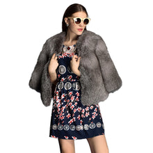 Load image into Gallery viewer, Winter Women&#39;s Real Fox Fur Coat Three Quarter Sleeve Furry Jackets