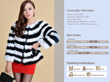 Load image into Gallery viewer, Real Knitted Rabbit Fur Coat Jacket Vest High Quality Fur Sweater Short Version Hot Sale Fur Story FS13004