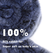 Load image into Gallery viewer, Women&#39;s Rex Rabbit Fur Scarf Ladies Winter Warm Knitted Flowers Crochet Fashion Scarf Scarves for Women Men