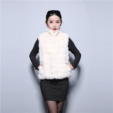 Load image into Gallery viewer, Natural Rabbit Head Fur Vest Waitcoat Jacket Coat