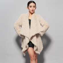Load image into Gallery viewer, Natural Rabbit Fur Coat Jacket Biggest Size Jacket Winter Long Overcoat