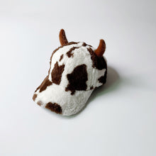 Load image into Gallery viewer, Horn cow plush cap Plush Fashion Woman Baseball Caps 22623