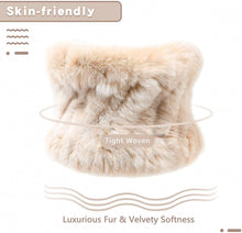 Load image into Gallery viewer, Women Winter Knitted Rex Rabbit Neck Warmer Infinity loop Scarf Scarves For Women Ladies