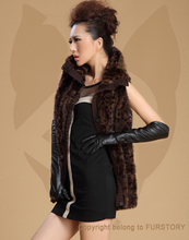 Load image into Gallery viewer, Natural Fur Vest Knitted Wool Blends Waistcoat Mandarin Collar Jacket