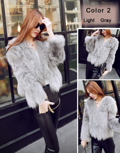 Load image into Gallery viewer, Women's Natural Fox Fur Coat Fashion Natural Color Full Sleeve