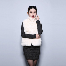 Load image into Gallery viewer, Natural Rabbit Head Fur Vest Waitcoat Jacket Coat