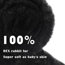 Load image into Gallery viewer, Women&#39;s Rex Rabbit Fur Scarf Ladies Winter Warm Knitted Flowers Crochet Fashion Scarf Scarves for Women Men