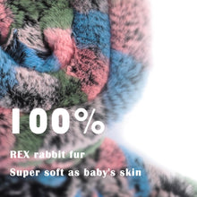 Load image into Gallery viewer, Women&#39;s Rex Rabbit Fur Scarf Ladies Winter Warm Knitted Flowers Crochet Fashion Scarf Scarves for Women Men