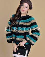 Load image into Gallery viewer, Real Knitted Rabbit Fur Coat Jacket Vest High Quality Fur Sweater Short Version Hot Sale Fur Story FS13004