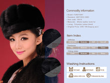 Load image into Gallery viewer, Women&#39;s Winter Hats Real Full Mink Fur Hats Women&#39;s Peaked Caps 13619