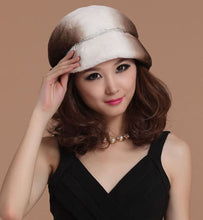 Load image into Gallery viewer, Women&#39;s Hats Winter Real Rex Rabbit Fur Hat Wool Visor Ski Hat 13620