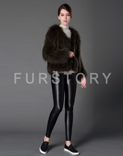 Load image into Gallery viewer, Knitted Natural Raccoon Fur Coat Winter Jacket Overcoat Long Sleeve