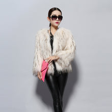Load image into Gallery viewer, Fur Coat Cheap Knitted Raccoondog Fur Coat Jacket Overcoat Vest Waistcoat Fur Coat Jacket Women FS010402