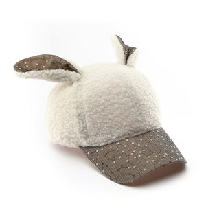Winter plush  rabbit ears Caps  Warm  Outdoor Activities Hats for Women  22612