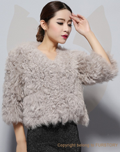 Load image into Gallery viewer, Knitted Natural Lamb Fur Coat Popular Short Fur Jacket Overcoat