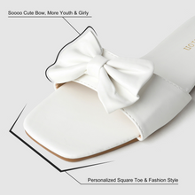 Load image into Gallery viewer, Women&#39;s Slippers with Bow Knot Square Head Low-heel Flip-flops Women Sandals FS21S51A