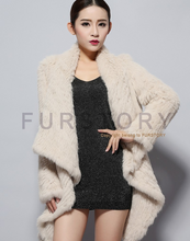 Load image into Gallery viewer, Natural Rabbit Fur Coat Jacket Biggest Size Jacket Winter Long Overcoat