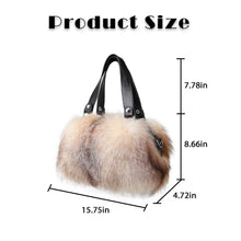 Load image into Gallery viewer, Women&#39;s Winter Fur Fox Handbag Leather Ladies Shoulder Bag FS19808
