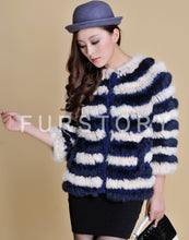 Load image into Gallery viewer, Real Knitted Rabbit Fur Coat Jacket Vest High Quality Fur Sweater Short Version Hot Sale Fur Story FS13004