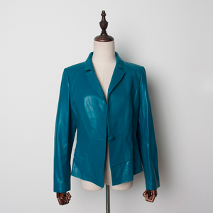 Genuine Soft Sheep Leather Coat Female Great Tailoring Single Button Fur Story 14144 Slim Suit for Women